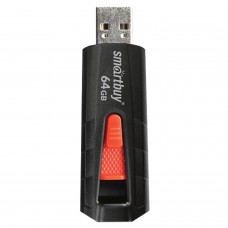 Флеш-диск 64 GB SMARTBUY Iron USB 3.0, черный/красный, SB64GBIR-B3