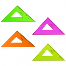Треугольник пластиковый 45х12 см, СТАММ "Neon Crystal", тонированный, прозрачный, неоновый, ТК44