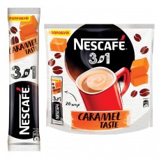 Кофе растворимый NESCAFE "3 в 1 Карамельный", 20 пакетиков по 14,5 г (упаковка 320 г), 12300793