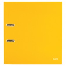 Папка-регистратор LEITZ, механизм 180°, покрытие пластик, 80 мм, желтая, 10101215