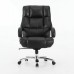 Кресло офисное BRABIX PREMIUM "Bomer HD-007", НАГРУЗКА до 250 кг, рециклированная кожа, хром, черное, 531939