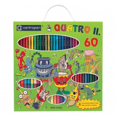 Фломастеры CENTROPEN "Quatroll", набор 60 предметов, 44 фломастера + 12 карандашей + 4 раскраски, 9396/60