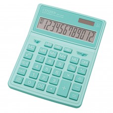 Калькулятор настольный CITIZEN SDC-444GNE (204х155 мм), 12 разрядов, двойное питание, БИРЮЗОВЫЙ