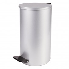 Ведро-контейнер для мусора с педалью УСИЛЕННОЕ, 20 л, кольцо под мешок, серое, оцинкованная сталь