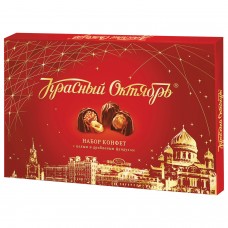 Конфеты шоколадные КРАСНЫЙ ОКТЯБРЬ с кремовой начинкой и фундуком, 200 г, картонная коробка, КО15422