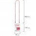 Бейдж вертикальный БОЛЬШОЙ (120х90 мм), на красном шнурке 45 см, 2 карабина, ОФИСМАГ, 235720