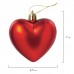 Украшения елочные ЗОЛОТАЯ СКАЗКА "Сердца", НАБОР 3 шт., пластик, 7 см, цвет красный, 590900