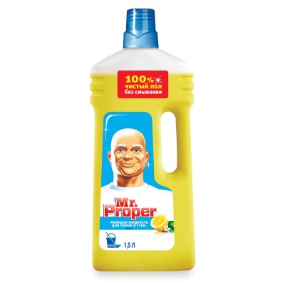 Средство для мытья пола и стен 1,5 л, MR.PROPER (Мистер Пропер) "Лимон"