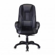Кресло компьютерное VIKING-9/BLACK, подушка, экокожа/ткань, черное