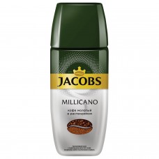 Кофе молотый в растворимом JACOBS "Millicano", сублимированный, 95 г, стеклянная банка, 8051084