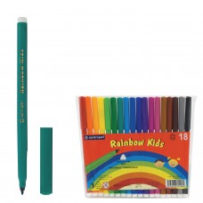 Фломастеры CENTROPEN "Rainbow Kids", 18 цветов, смываемые, эргономичные, вентилируемый колпачок, 7550/18