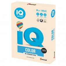 Бумага цветная IQ color БОЛЬШОЙ ФОРМАТ (297х420 мм), А3, 80 г/м2, 500 л., пастель, кремовая, CR20