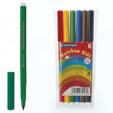 Фломастеры CENTROPEN "Rainbow Kids", 6 цветов, смываемые, эргономичные, вентилируемый колпачок, 7550/06