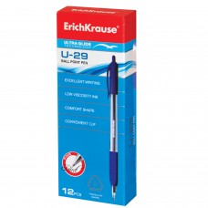 Ручка шариковая масляная автоматическая с грипом ERICH KRAUSE "Ultra Glide U-29", СИНЯЯ, узел 0,6 мм, линия письма 0,32 мм, 33568