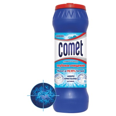 Чистящее средство 475 г, COMET (Комет) "Океан", порошок, дезинфицирующий