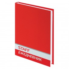 Ежедневник недатированный А5 (145х215 мм), ламинированная обложка, 128 л., STAFF, красный, 127054