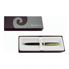 Ручка подарочная шариковая PIERRE CARDIN (Пьер Карден) "Eco", корпус черный, латунь, золотистые детали, синяя, PC4114BP