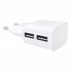 Зарядное устройство сетевое (220 В) RED LINE NT-2A, кабель для IPhone (iPad) 1 м, 2 порта USB, выходной ток 2,1 А, белое, УТ000012255