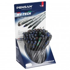 Ручка шариковая масляная PENSAN "My-Tech Colored", палитра классических цветов, игольчатый узел 0,7 мм, линия 0,35 мм, дисплей, 2240, 2240/S60-4