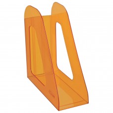 Лоток вертикальный для бумаг СТАММ "Фаворит" (235х240 мм), ширина 90 мм, тонированный оранжевый, ЛТ716