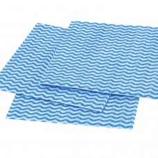 Салфетки универсальные, 34х38 см, КОМПЛЕКТ 10 шт., 50 г/м2, вискоза (с-лейс), синяя волна ЛАЙМА, 605499