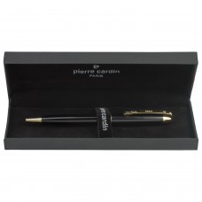 Ручка подарочная шариковая PIERRE CARDIN (Пьер Карден) "Gamme", корпус черный, латунь, золотистые детали, синяя, PC0834BP