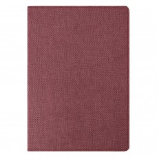 Блокнот А5 (148x213 мм), BRAUBERG "Tweed", 112 л., под ткань, линия, бордовый, 110963