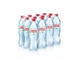 Вода ГАЗИРОВАННАЯ питьевая СВЯТОЙ ИСТОЧНИК, 0,5 л, пластиковая бутылка