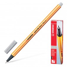 Ручка капиллярная STABILO "Point 88", СВЕТЛО-СЕРАЯ, корпус оранжевый, линия письма 0,4 мм, 88/94