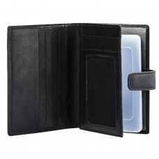 Бумажник водителя FABULA "Estet", натуральная кожа, тиснение, 6 пластиковых карманов, кнопка, черный, BV.7. MN