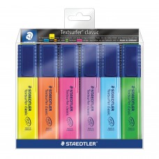 Набор текстовыделителей STAEDTLER (Германия) 6 шт., "Textsurfer Classic", линия 1-5 мм, 364WP6, 364 WP6