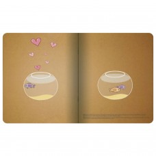 Тетрадь ЕВРО А5 40 листов BRUNO VISCONTI сшивка, клетка, выборочный лак, бежевая бумага 70 г/м, "FISH LOVE", 7-40-088