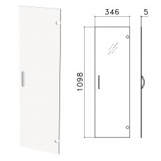 Дверь СТЕКЛО, средняя, "Канц", 346х5х1098 мм, БЕЗ ФУРНИТУРЫ, ДК35