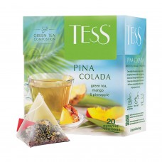 Чай TESS (Тесс) "Pina Colada", зеленый с ароматом тропических фруктов, 20 пирамидок по 1,8 г, 0787-12