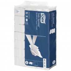 Полотенца бумажные (1 пачка 190 листов) TORK (H2) Advanced, 2-слойные, белые, 23,4х21,3, Z-сложение, 471117