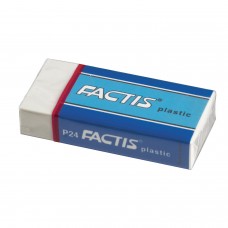 Ластик FACTIS Plastic P 24 (Испания), 50х24х10 мм, белый, прямоугольный, мягкий, ПВХ, CPFP24