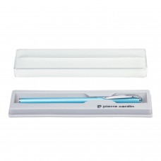 Ручка подарочная шариковая PIERRE CARDIN "Actuel", корпус голубой, алюминий, хром, синяя, PC0702BP