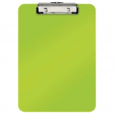 Доска-планшет LEITZ "WOW", с верхним прижимом, A4, 320х228 мм, пластик, 1,7 мм, зеленая, 39710064
