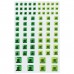Стразы самоклеящиеся "Квадрат", 6-15 мм, 80 шт., зеленые/салатовые, на подложке, ОСТРОВ СОКРОВИЩ, 661397