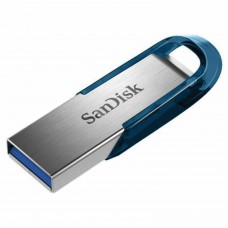 Флеш-диск 32 GB SANDISK Ultra Flair USB 3.0, металл. корпус, серебристый/синий, SDCZ73-032G-G46B