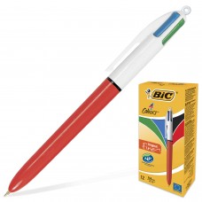 Ручка шариковая автоматическая BIC "4 Colours", 4 цвета (синий, черный, красный, зеленый), узел 0,8 мм, линия письма 0,3 мм, 889971