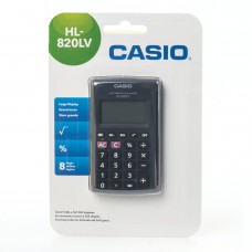 Калькулятор карманный CASIO HL-820LV-BK-S (104х63х7,4 мм) 8 разрядов, питание от батареи, черный, блистер, HL-820LV-BK-S-G