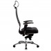 Кресло офисное МЕТТА "SAMURAI" SL-3, с подголовником, сверхпрочная ткань-сетка/кожа, черное