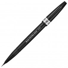 Ручка-кисть PENTEL (Япония) "Brush Sign Pen Artist", линия письма 0,5-5 мм, серая, SESF30C-N