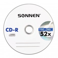Диски CD-R SONNEN 700 Mb 52x Cake Box, КОМПЛЕКТ 50 шт., 512570