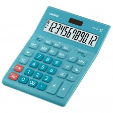 Калькулятор настольный CASIO GR-12С-LB (210х155 мм), 12 разрядов, двойное питание, ГОЛУБОЙ, GR-12C-LB-W-EP