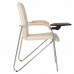 Кресло для приемных и переговорных "Samba T plast" со столиком, хромированный каркас, кожзам бежевый