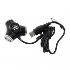 Хаб SVEN HB-012, USB 2.0, 4 порта, кабель 1,2 м, черный, SV-008482