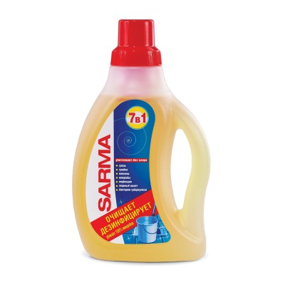 Средство для мытья пола 750 мл SARMA "Лимон", антибактериальное, концентрат, 09088