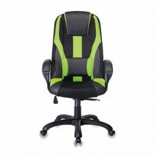 Кресло компьютерное VIKING-9/BL+SD, подушка, экокожа/ткань, черное/зеленое